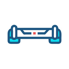 Poster - Icon of a futuristic device with a red light and blue lines