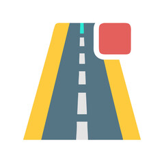 Poster - Road Icon with Sign for Navigation, Travel, and Transportation Services