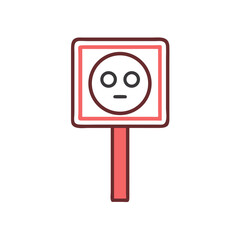Fototapete - Neutral Emotion Sign: Simple Icon for Moods and Feedback