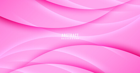 Poster - 3d pink abstract background overlap layer on bright space with flowing waves effect decoration. mode