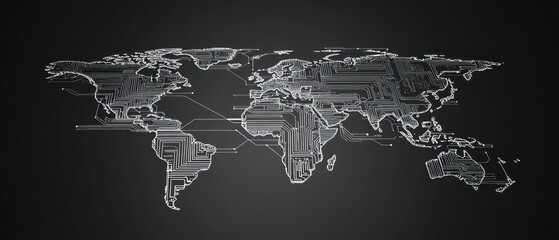 Poster - global circuit board map