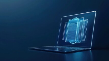 Poster - Glowing files on a laptop screen