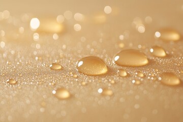 Aufkleber - Close up of droplets on a textured surface capturing light in an artistic manner