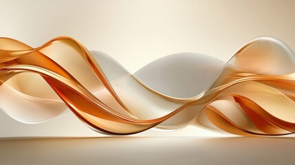 Poster - Golden tones blending into white with smooth gradients, offering a classy abstract look