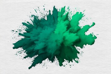 Aufkleber - Vibrant green ink splash creating an abstract texture on white background for artistic design and creativity