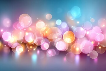 Poster - Colorful bokeh lights create a whimsical atmosphere for creative projects and celebrations
