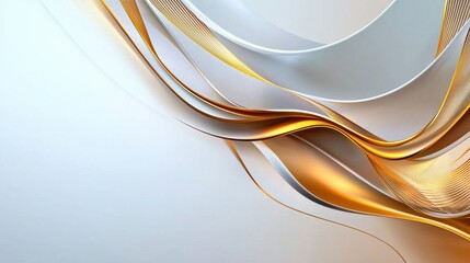Poster - Subtle abstract design with golden highlights fading into a smooth white gradient