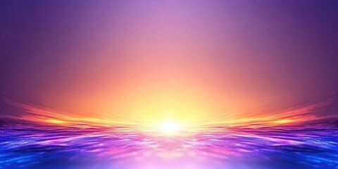 Poster - Abstract Glowing Landscape with Vibrant Purple and Orange Hues