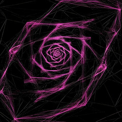 Wall Mural - Pink fractal rose spiral abstract art, digital background, graphic design element