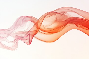 Poster - Abstract red and pink wave patterns create a fluid and dynamic composition in soft hues