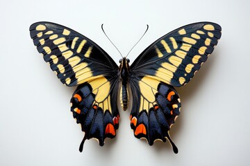 Poster - Beautiful butterfly displayed with vibrant colors and intricate patterns on a light background