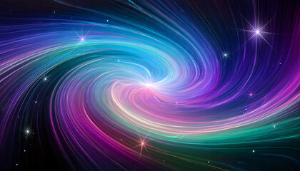 Poster - Swirling galaxy with vibrant colors and stars