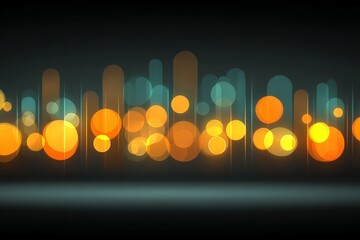 Poster - Colorful bokeh lights create a vibrant atmosphere in an abstract background with a mix of orange and blue hues