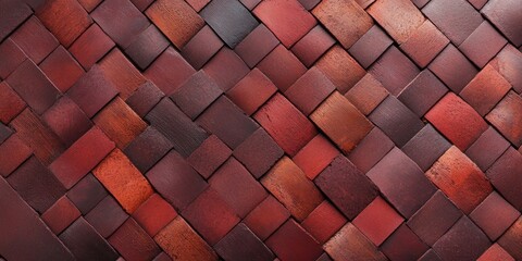 Poster - Abstract Reddish Brown Woven Square Texture Background