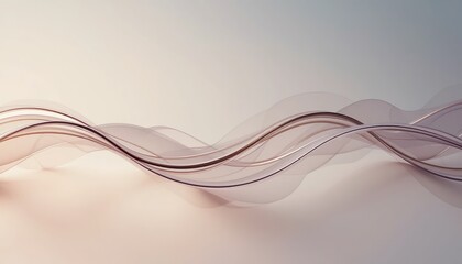 Poster - Flowing waves abstract design digital art minimalist style soft color palette high-tech environment artistic concept