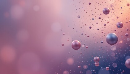 Poster - Bubbles floating in soft pastel background abstract art digital design artistic environment close-up view ethereal concept for visual appeal