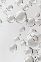 Aufkleber - abstract translucent spheres interconnected on light gray background
