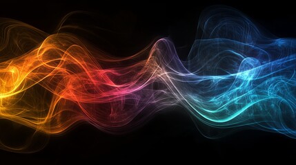 Poster - Abstract Colorful Swirling Energy Waves Dynamic Flowing Design Vibrant Hues Modern Artistic Background Digital Illustration Futuristic Technology Theme Graphic Resource Smooth Lines Elegant Style     