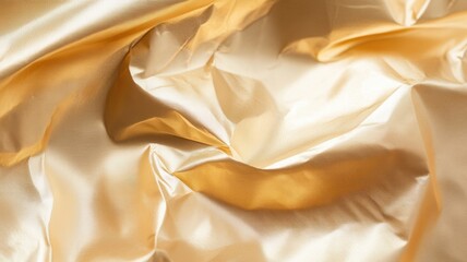 Poster - Luminous golden silk cascading, catching light with fluid grace, embodying refined textile elegance