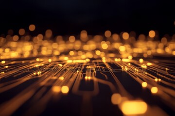 Aufkleber - Exploring the detailed elements of a computer hardware circuit board, showcasing components, soldering points, and light reflections against a digital backdrop