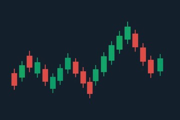 Poster - Colorful Candlestick Chart Pattern for Financial Analysis and Trading