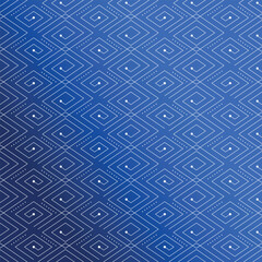 Poster - Geometric Maze Cobalt echoes of diamond forms dotted trails  spiraling centers