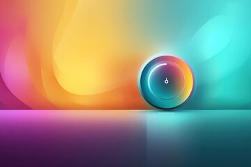 Fototapete - Mindfulness Timer App Glows Softly Against a Vibrant Gradient Background for Relaxation and Focus
