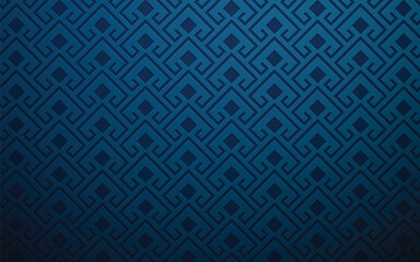 Poster - Intricate blue maze with a geometric design creating a patterned illusion of depth