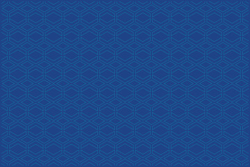 Poster - Azure labyrinth of geometric forms a repeating hexagon and rhombus pattern