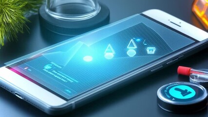 Poster - Futuristic design highlights 4K hologram tech on a smartphone