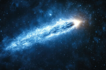 Poster - A spaceship streaks across a cosmic expanse, leaving a glowing trail of energy in its wake.