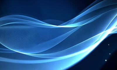 Wall Mural - rich dark blue background with glowing flowing gradient lights sweeping across the frame made with g