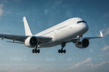 Poster - Futuristic Aircraft Innovations with Data Visualization Elements