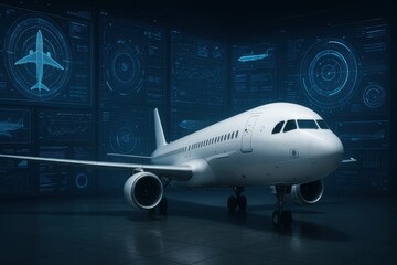 Poster - Futuristic Aircraft Innovations in High-Tech Environment Display