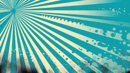 Poster - Vibrant Retro Background with Dynamic Rays and Dots for Creative Designs and Visual Projects