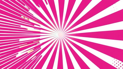 Poster - Vibrant Pink Sunburst Pattern with Striking Radial Lines and Dots for Dynamic Background Design Elements