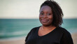 © lll - Overweight Plus-Size Woman Portrait on the Beach Enjoying a Summer Vacation