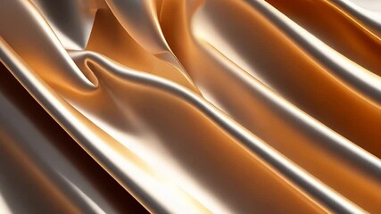 Poster - Captivating interplay of shimmering silver and rich gold fabrics flowing in mesmerizing patterns under soft lighting Generative AI