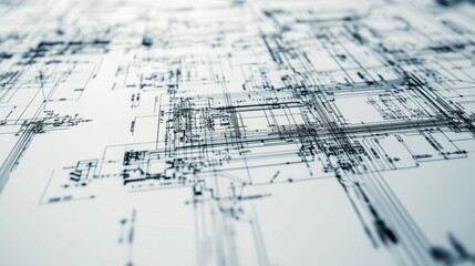 Poster - Abstract close-up of complex circuitry design, intricate lines and connections.