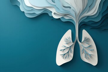 Poster - Paper Cut Lungs Transitioning Into Smoke Showcases Health Impacts on Air Quality and Breathing