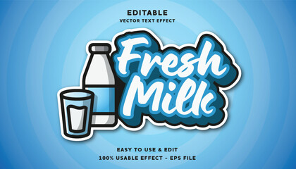 Poster - fresh milk editable text effect with modern and simple style