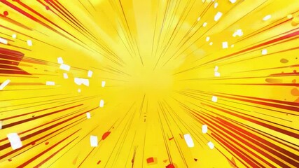 Poster - Bright Energetic Explosion of Colorful Rays and Dynamic Patterns in Yellow and Orange Hues