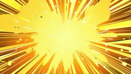 Poster - Abstract Explosion of Bright Yellow Light with Radiating Rays and Colorful Background in Dynamic Scene