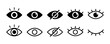 © Hunter Leader - Eye icon set. See and unsee eye icon. Eye icon for visible and invisible passwords. Hide and show password icons. Eyes open and closed vector icons