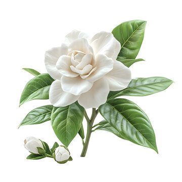 3D Render White Gardenia Flower
