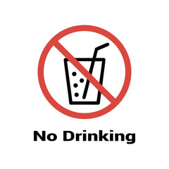 Poster - Prohibition Of Drinking Sign In A Public Area Indicating The Restriction Against Beverages With A Visual Graphic