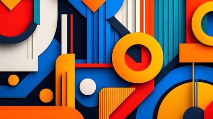 Poster - Vibrant abstract geometric shapes and patterns