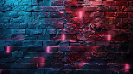 Poster - Abstract colorful wall texture with illuminated patterns in red and blue hues for modern design and artistic backgrounds