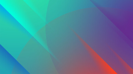 Poster - abstract gradient background with smooth diagonal shapes in vibrant teal, blue, purple, and red tone