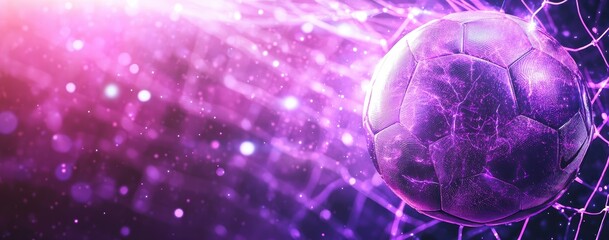 Aufkleber - glowing purple sphere in pink bokeh background